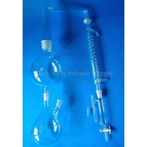 Glass Essential Oil Steam Distillation Glassware Kit,W/Graham Coil Condenser