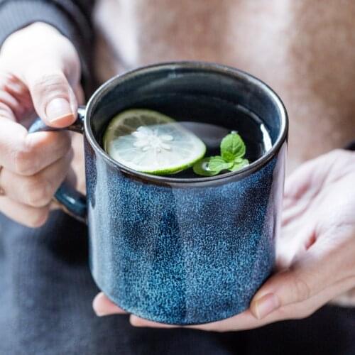 Creative mug ceramic large capacity personalized breakfast cup color coffee cup for men and women couples using 420ML