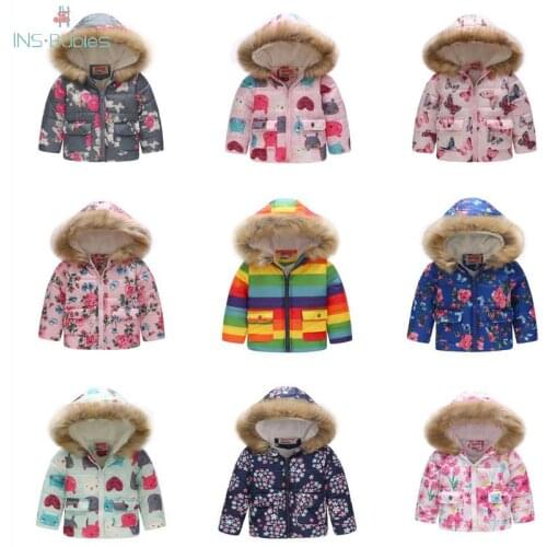 2019 Fashion Winter jackets for girls outwear flower girl winter coats kids Jacket Childrens Wear 2-6y clothes girls hoodies