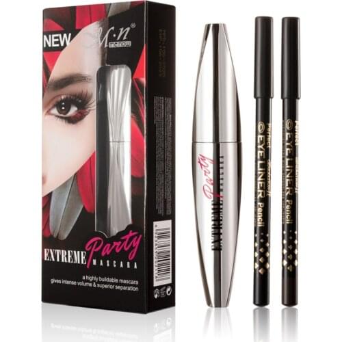 Menow 3Pcs/Set Brand Waterproof Mascara Volume Express 3D Makeup With Black & Brown Eye Liner Pencil Make Up Set TSLM2