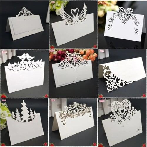 Place Cards Laser Cut 50 Pcs Hollow Pattern Heart Shape Wedding Event Table Name Card Flower Decoupage Birthday Party Decor 5z
