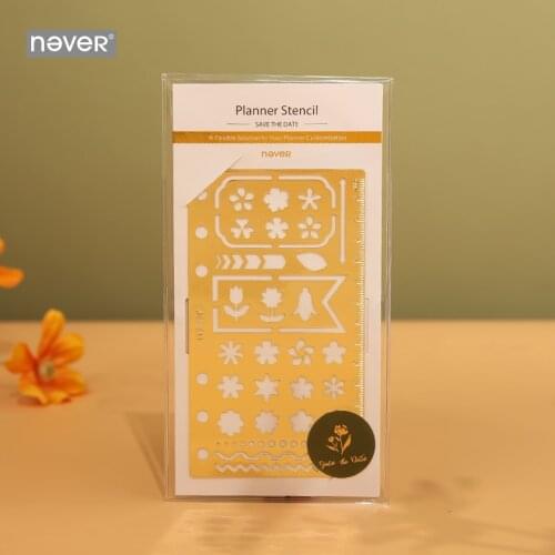 Never Leopard Grain Series diary Journal A6 Planner Template Ruler Gold Color Hollow Drawing Rulers School Supplies Stationery