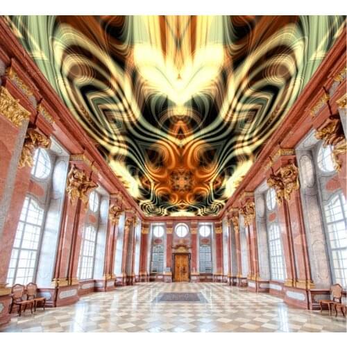 Custom Wallpaper Printing European Brilliant Pattern Ceiling Wallpaper Bedroom Living room Wallpaper On The Ceiling