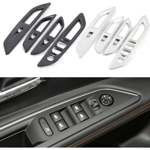 Window Switch Door Armrest Panel Cover For Peugeot 3008 5008 GT 2017 2018 2019 2020 Accssories Styling Decoration
