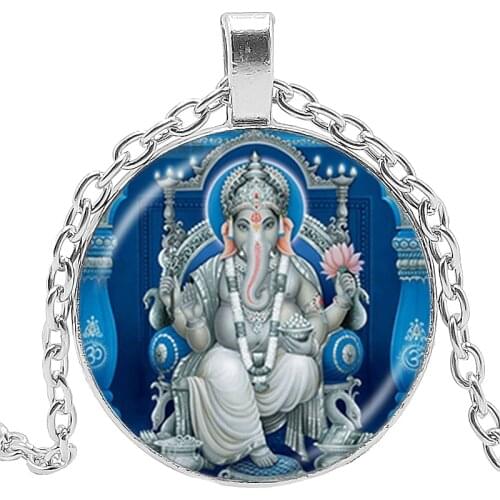 2020 Lord Ganesh Ganesha Necklace God of Wealth Pendant Hindu Elephant Necklace Buddha Meditation Spirit Jewelry Necklace
