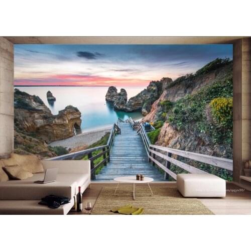 Custom photo mural 3d wallpaper Portuguese coast view living room decor painting 3d wall murals wallpaper for walls 3 d