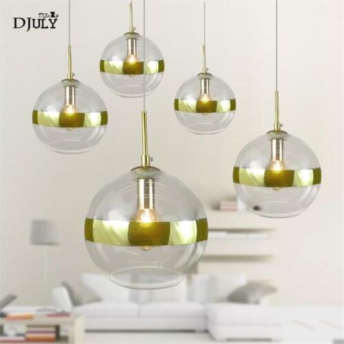 Nordic Minimalism glass globe pendant light for clothing store villa staris gold kitchen fixtures designer suspension led luster
