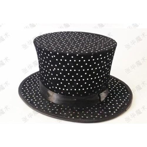 Folding Top Hat - Black Wave - Magic Trick,Stage Magic Props,Comedy,Card,Close-Up,Mentalism,Magia Toys Joke Classic Gadget
