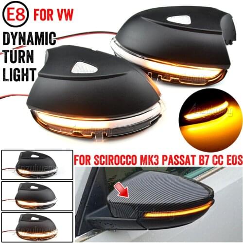 Dynamic Mirror Indicator Blinker Side LED Turn Signal Light Sequential for VW Scirocco MK3 Passat CC B7 EOS Beetle