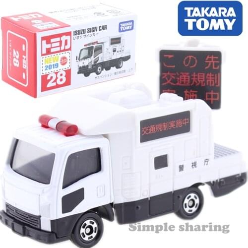 Takara Tomy Tomica No.28 Isuzu Sign Car DieCast Pop Baby Toys Model Kit Funny Miniature Kids Bauble Collectibles