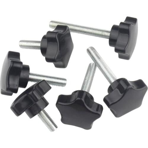 Premium Quality 10PCS M6/M8 Hand Screw Five-Star Shaped Head Thread Clamping Screws Bolt Knob for Industry Equipment Use