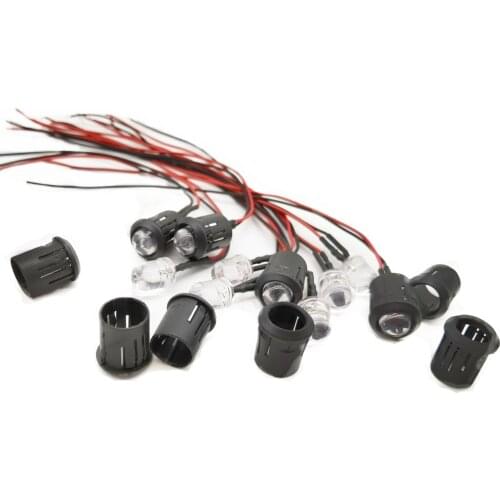 5PC 12V 10mm Waterproof Pre-Wired Constant LED Ultra Bright Water Transparent Bulb Indicator Signals Light Red/Yellow/Blue/White