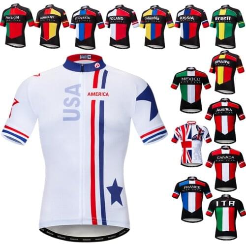 Weimostar USA Cycling Jersey Men Pro Team Cycling Clothing Anti-UV Bicycle Shirt Quick Dry MTB Bike Jersey Tops UK Spain Italy