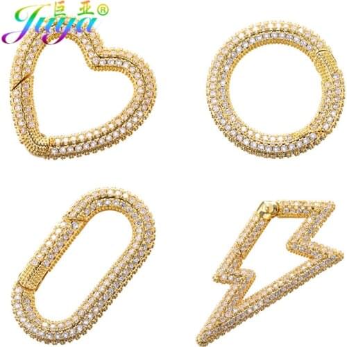 Juya DIY Fasteners Pendant Carabiner Screw Lock Clasps Accessories For Handmade Needlework Mesh Chains Pendant Necklace Making