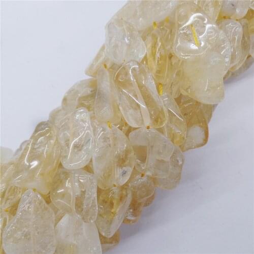 1 Strand 22x8mm Yellow Crystal Free Shape Loose Beads DIY Fashion Jeawelry Making Accessories Unisex 15.5"