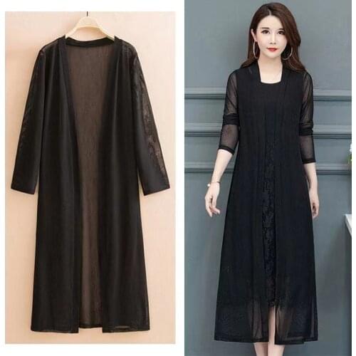 Spring Summer Loose Air Conditioning Sunscreen Shirt Coat Jacket Women Solid Color Casual Thin See Through Blouse Top Y569