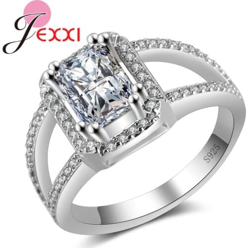 Wide Cut Created Wedding Bands 925 Sterling Silver Engagement Rings For Women Brand Fine Luxurious Jewelry