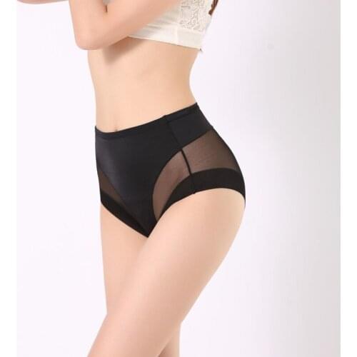 Women Sexy Solid Color Exquisite Soft Middle-rise Briefs Sweet Modern High Stretch Perspective Panties