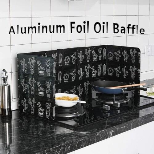 1PC Home Kitchen Cooking Tools Kitchen Gadgets Oil Splatter Screens Aluminium Foil Plate Gas Stove Splash Proof Baffle