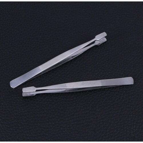 Hot 2pcs Stamp Tweezers Philately Stamps Collector Tools (Silver)