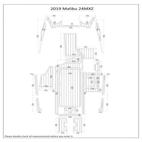 2019 Malibu 24MXZ Cockpit Pad Boat EVA Teak Decking 1/4" 6mm