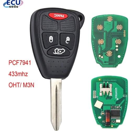 3+1 buttons Remote Key Fob With PCF7946 Chip 433mhz for Chrysler 300C Sebring PT Cruiser 05179516AA OHT M3N both can for