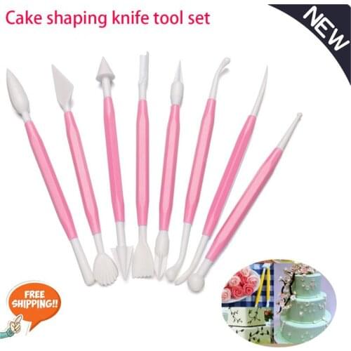 Sculpting Gum Paste Carving Baking Pastry Tools 8pcs/set Blades Knife Fruit Fondant Cake Decorating Tools DIY Bread Cutting Tool