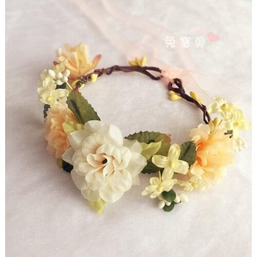 Pet Accessories Dog Necklace Cat Handcrafted Bunny Wreath Head Flower Cat Teddy Artificial Flower Headband Collar Photo decorat