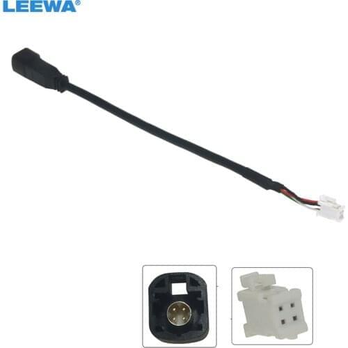 LEEWA Car Radio Audio 4Pin Conector Changer Port Adapter for Volkswagen BORA Sagitar Magotan Touran Octavia USB Cable Transfer