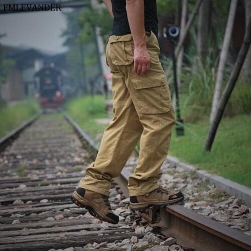 Combat Military Pants Cotton Many Pockets Stretch Flexible Casual Trousers Tactical Cargo Pants Men