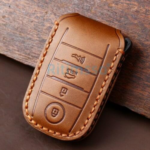 Genuine Leather Smart Key Case Cover For Kia Sedona/Grand/Carnival/Sorento Rio 3 K2 K3 Ceed Cerato Sportage 4 Picanto K5