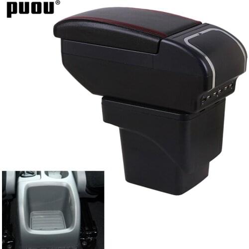 For Ford Focus 2 Mk2 2005-2015 armrest box Rotatable PU Leather central Store content Storage box with cup holder ashtray USB in
