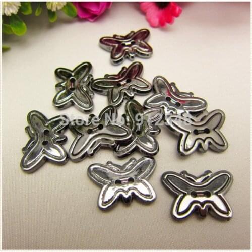 DT24 New Arrival, Hot 50 pcs Butterfly resin buttons handmade diy accessories, garment accessories, DIY accessories materials