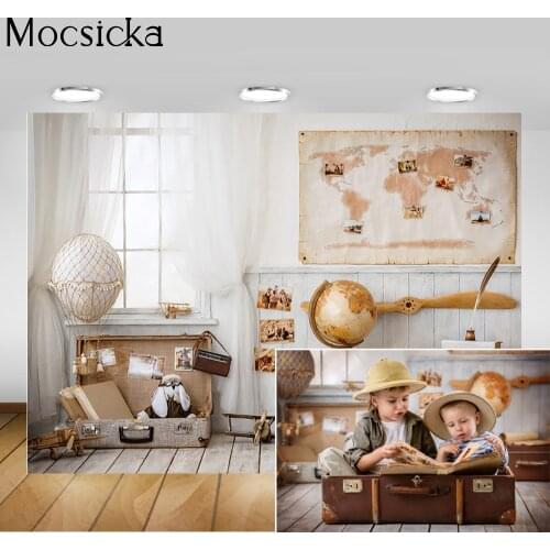 Travelling Adventure Children Birthday Art Backdrop Photo Studio Newborn Pirate Portrait Photography Background Baby Room Decor