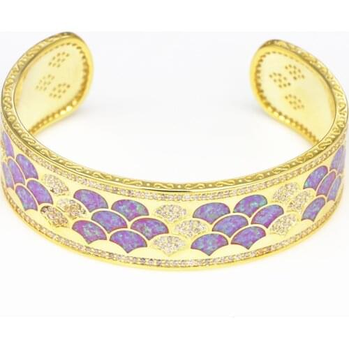 JZP0231 New national style auspicious cloud pattern womens bangles Opal & 3AAA zircon bangles