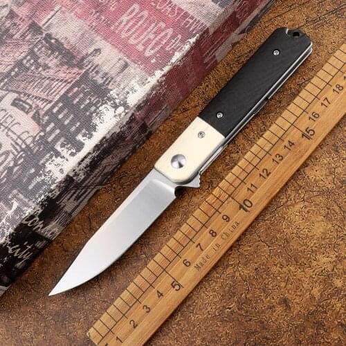 Pocket outdoor Tactics N690 blade carbon fiber handle jungle Camping self-defense hunting kitchen fruit versatile folding knife