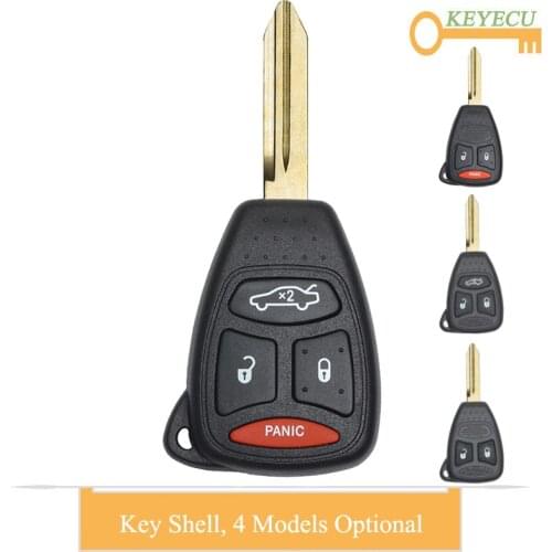 KEYECU Remote Car Key Shell Case for Dodge Chrysler Jeep Dakota Durango Charger 300 Aspen Grand Cherokee, Fob 2 3 4 Button