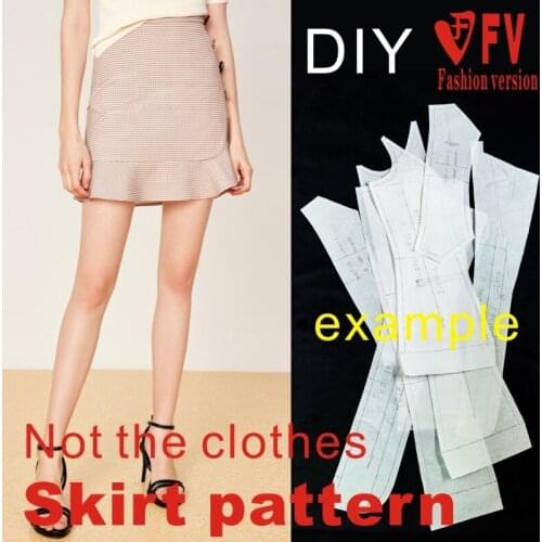 Fashion Half Skirt Pattern Ladies Short Skirt Cutting Design Drawing 1:1 Garment Pattern BBQ-45
