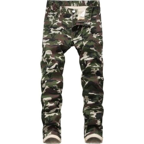 Ropa Hombre 2021 Mens New Camouflage Jeans Fashion Slim Fit Male Denim Trousers Hip Hop Plus Size Skinny Mannen Jeans Man Pants