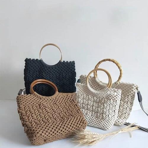 3PCS Set Handmade Handbag Leather Woven Bucket Bag Bottoms Cover With Bag Accessories