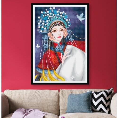 Cross stitch kits Chinese Folk Art Peking Opera Actor Hua Dan Ancient Beauty embroidery needlework sets gifts for mom