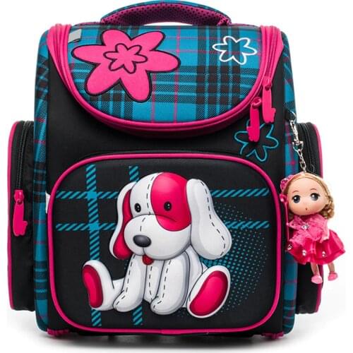 A3139 Kids 3D Orthopedic Schoolbag Backpack for Girls Cartoon Satchel Dog Pattern Children School Bags Knapsack Mochila Escolar