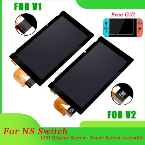 Dropshipping Original for Nintend Switch NS Console Lcd with Touch Screen Full Assembly Replacement Repair Parts Tempered Glass