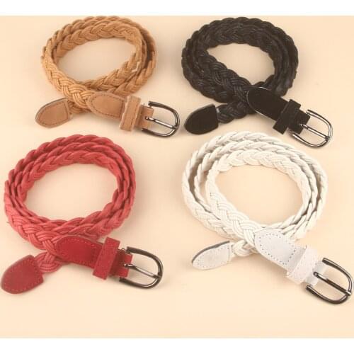 2021 NEW Fashion Braided Waist Belt Vintage Women Ladies Candy Hemp Rope Canvas Strap Female Elegant Dress Modeling Belts