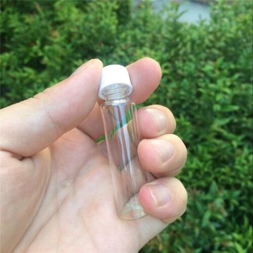 16*60*8mm 6ml Glass Bottles With Plastic Screw Cap Transparent Leakage-proof Mini Empty Plastic Bottles Jars 100pcs
