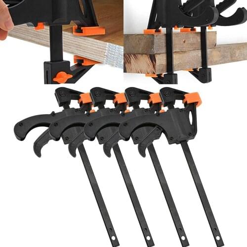 Quick Grip Bar Clamps, One Hand Bar Clamps, 4-Inch, 4-Pack, for Carpentry, Furniture Projects, Woodworking and More