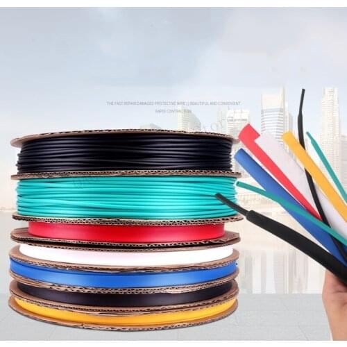 1.5mm 200meter 7 Colors Cable Sleeve Shrinkage Ratio 2:1 Shrink Wrap Shrink Tube Heat Shrink Tubing Tube Heat Shrink Tubing