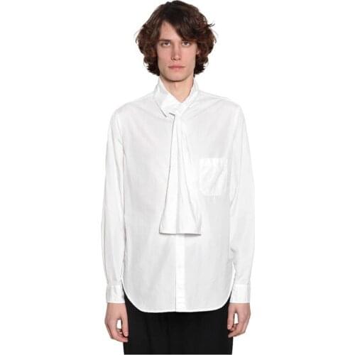 XS-6XL ! 2019 Mens clothing GD Hair Stylist Male Tie Scarf Collar Shirt new arrival plus size Singer costumes