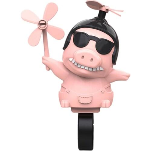 Funny Motorcycle Windmill Piggy Helmet Decoration Toy Pig V.elcro Mirror Handlebar Mount Pig Multipurpose for Motorcycles Car