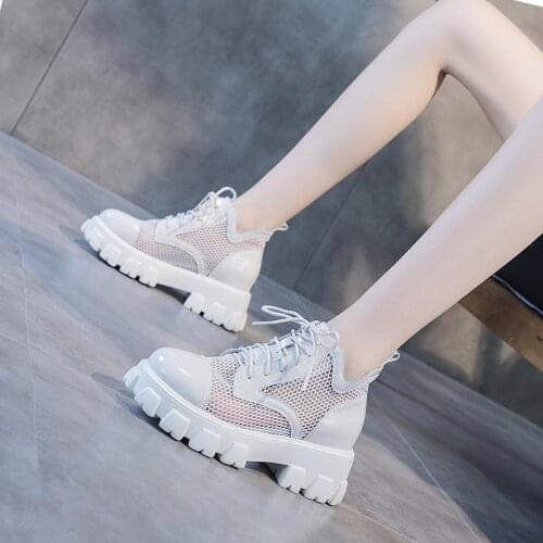 2021 Fashion Women Summer Boots Thick Sole Mesh Shoes Casual Woman Boots Ladies Summer Footwear Women Ankle Boots